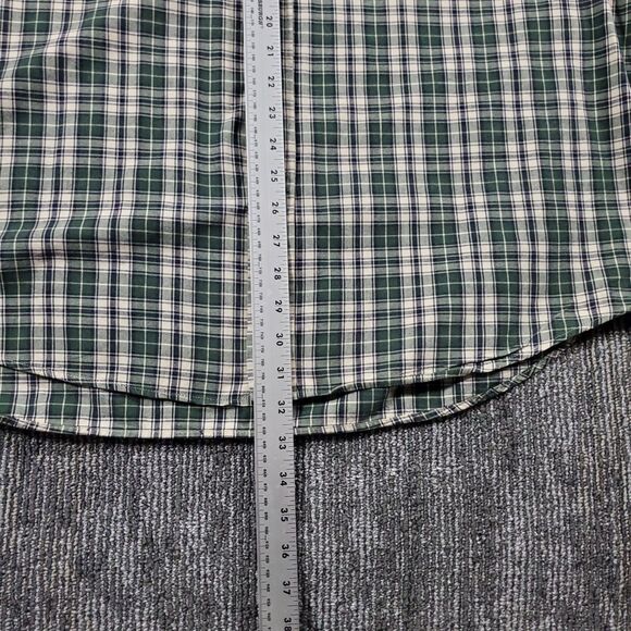 Abercrombie Fitch Button Up Flannel Shirt Mens Large Green Plaid Cotton Casual - Picture 10 of 12
